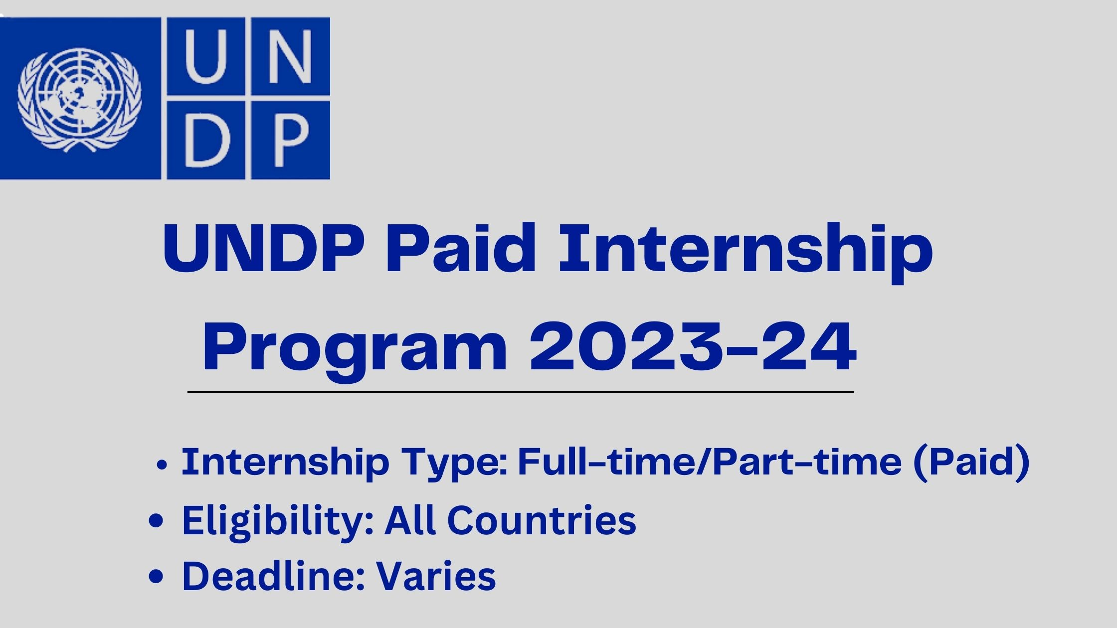 UNDP Paid Internship Program 2023-24