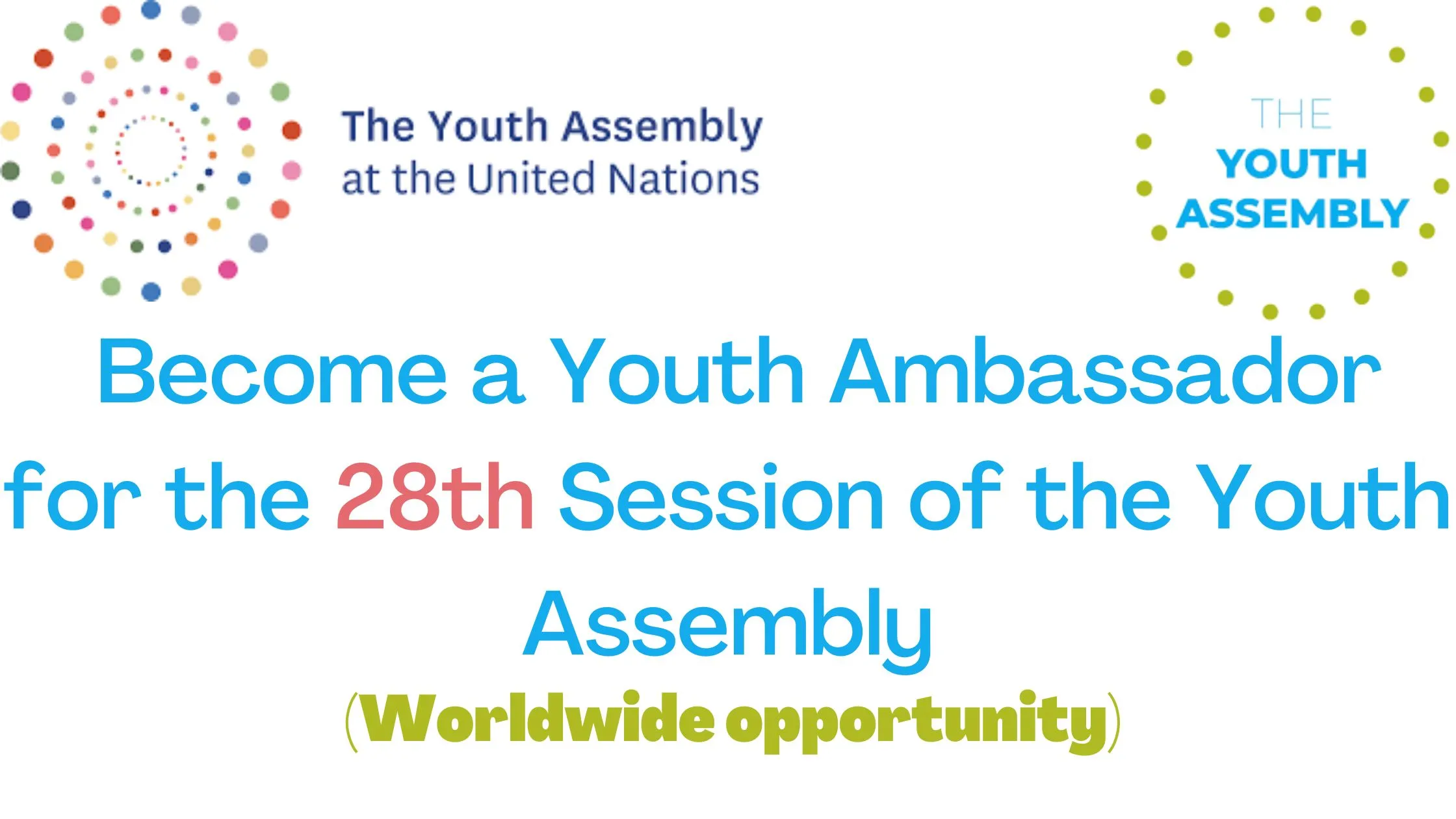 Become a Youth Ambassador for the 28th Session of the Youth Assembly (Worldwide opportunity)