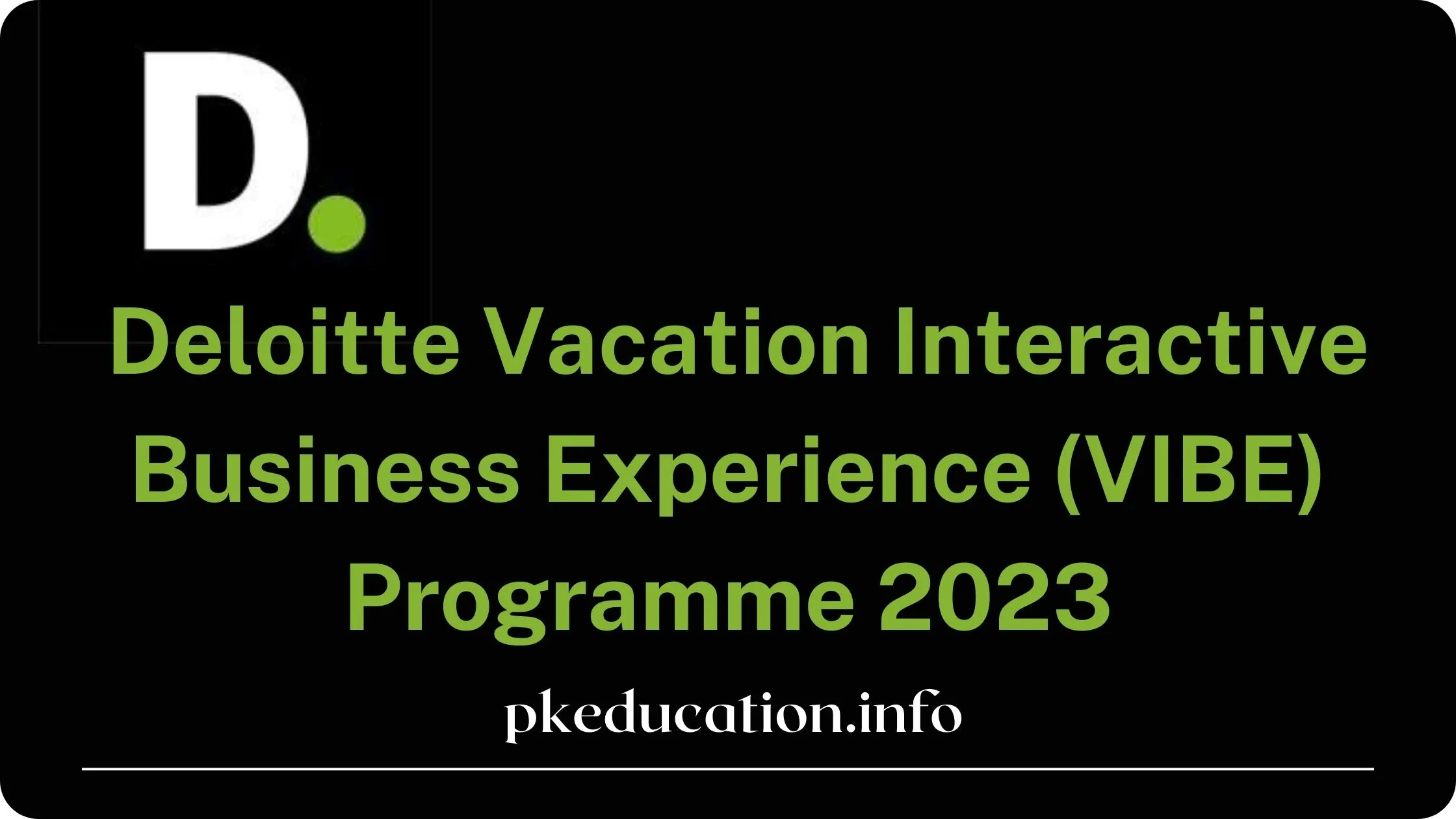 Deloitte Vacation Interactive Business Experience (VIBE) Programme 2023