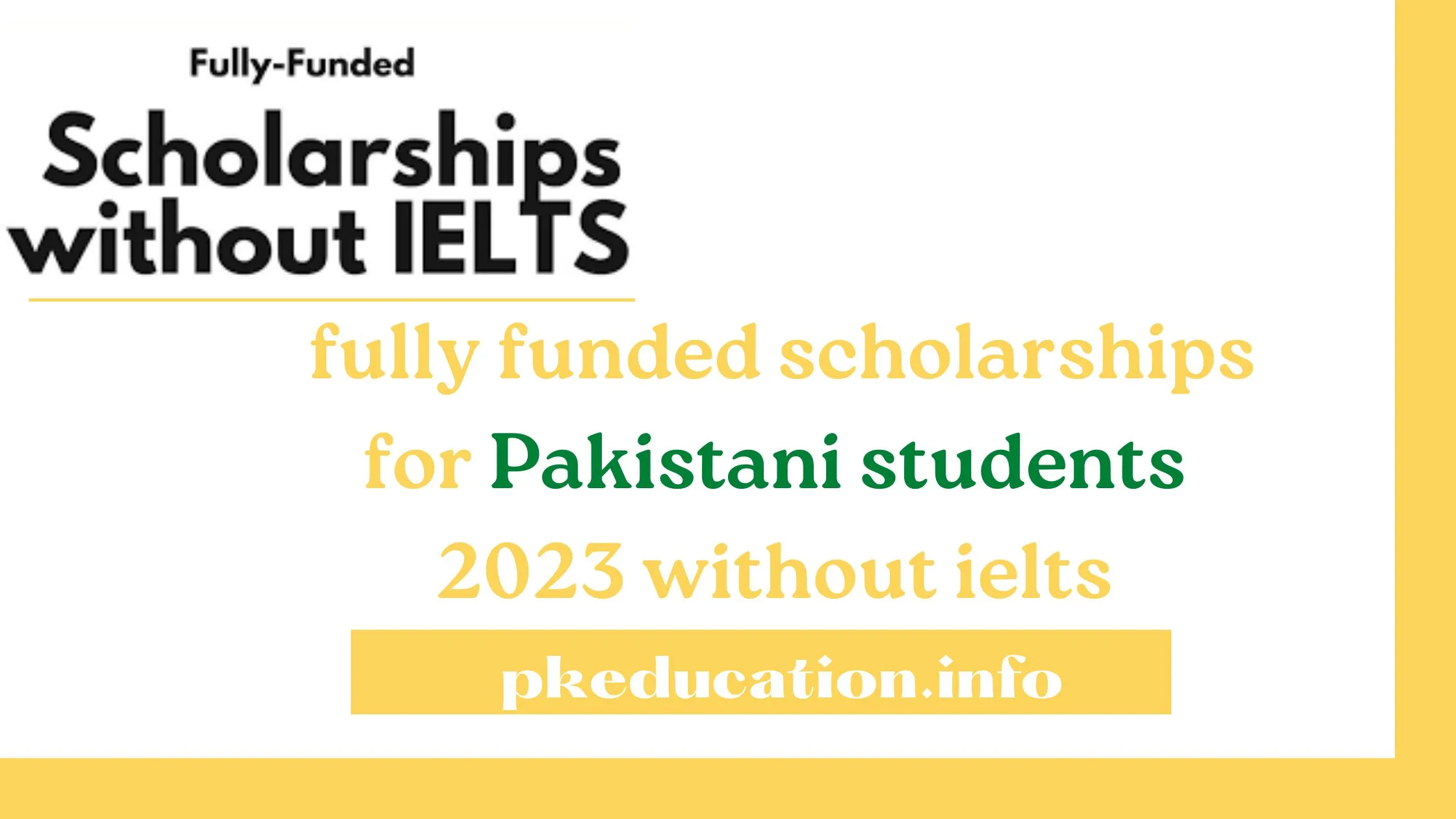 fully funded scholarships for Pakistani students 2023 without ielts
