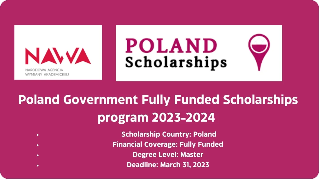 Poland Government Fully Funded Scholarships program 2023-2024