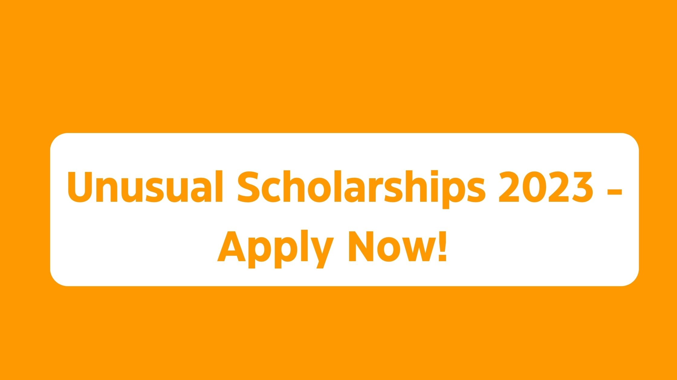 Unusual Scholarships 2023 - Apply Now!